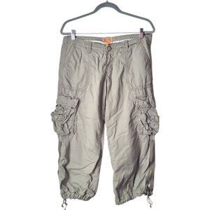 Twill Twenty Two Khaki Y2K Cargo Capris